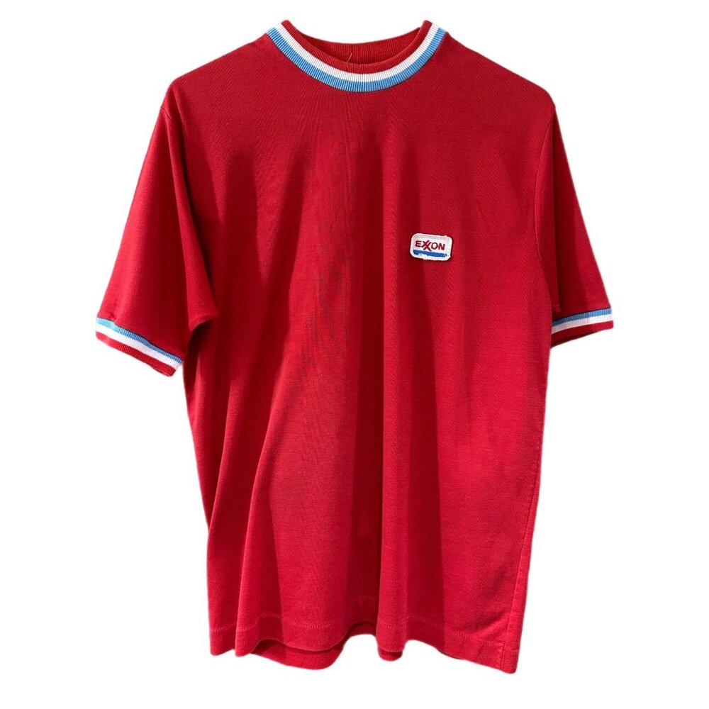 Unitog Mens Size Large Exxon Gas Station Work Shirt Vintage